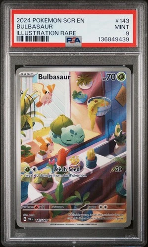 2024 POKEMON SCR EN-STELLAR CROWN ILLUSTRATION RARE #143 BULBASAUR PSA 9