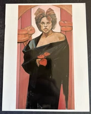 art postcard OS Janet McKenzie Maria in Black painting  gallery invitation