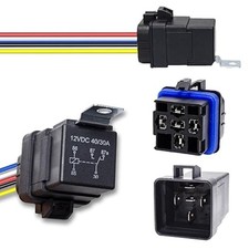 12V DC Waterproof Automotive Relay Kit with Harness, 5-PIN SPDT 40/30 AMP Relay