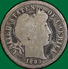 1893 Barber Dime Good G Coin #35980