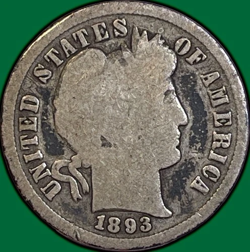 1893 Barber Dime Good G Coin #35980