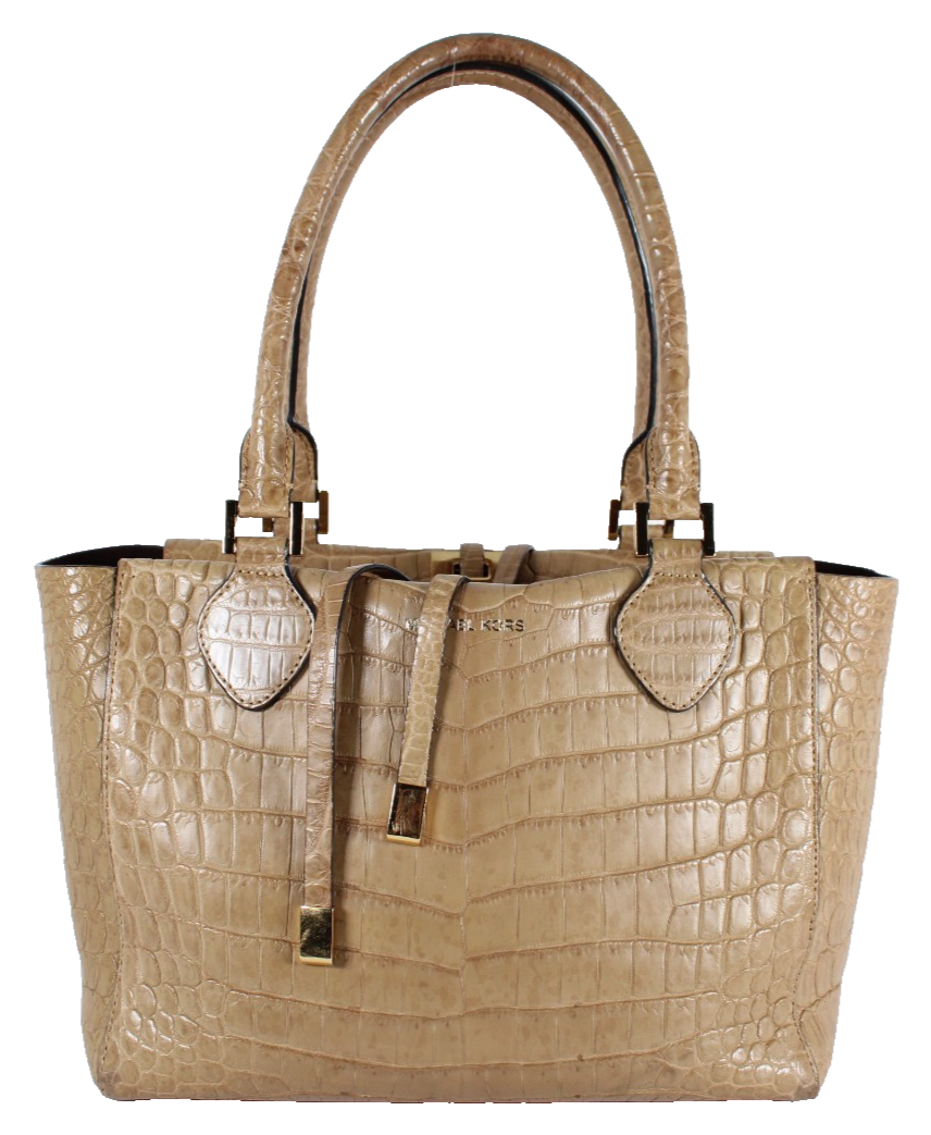 MICHAEL KORS COLLECTION Beige Matte Crocodile Skin MIRANDA Tote Bag