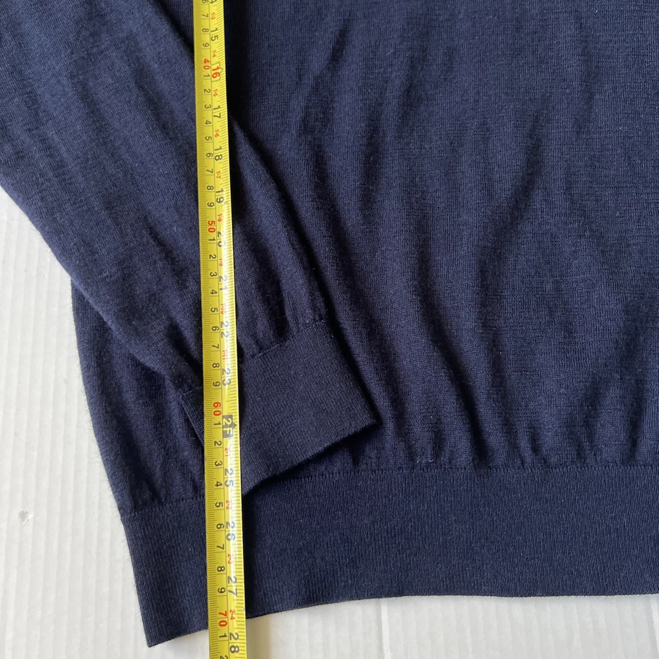 SCOTCH & SODA 毛衣男式 XL 海军蓝 100% 美利奴羊毛套衫经典 VGUC — 第 4/4 张图片