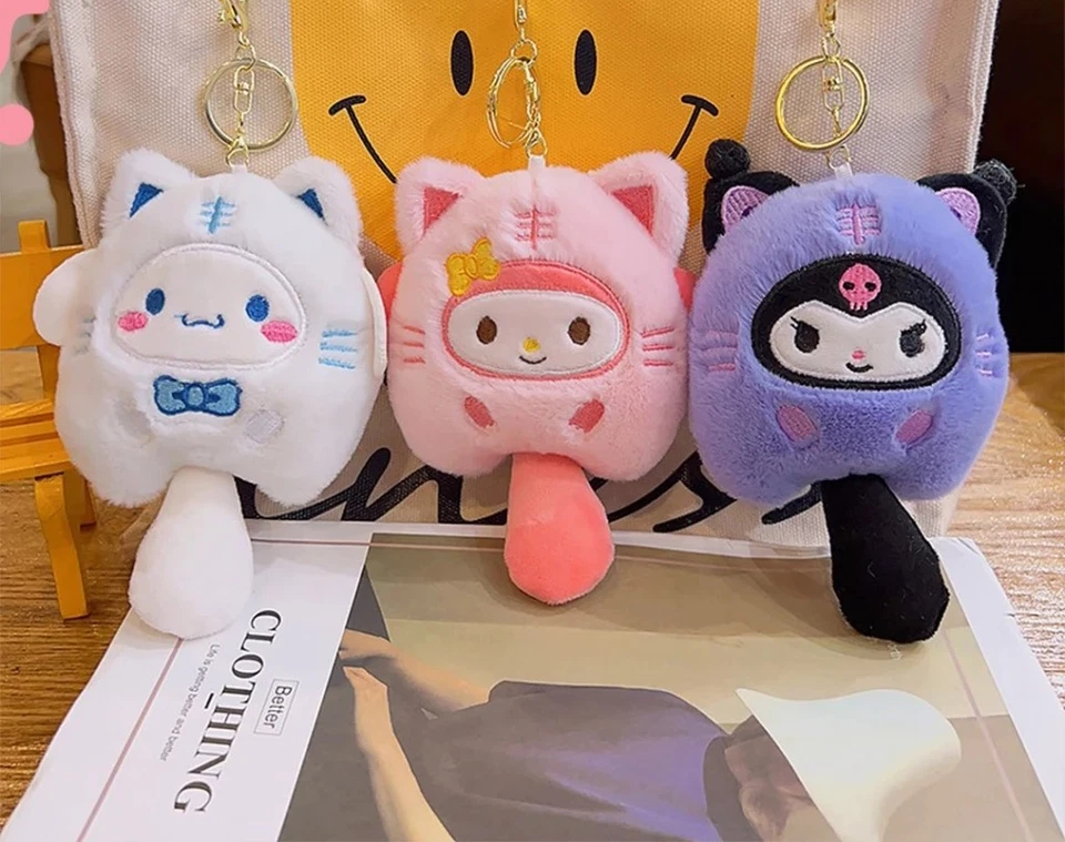 🎀 Sanrio Plush Keychain | Cute Mini Plush Doll Charm | Bag Pendant Gift | NEW - Image 2 of 2