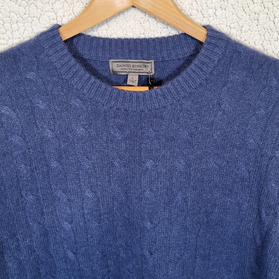 Suéter Pullover De Colección Daniel Bishop Para Hombres Grande Azul 100% Cachemira Manga Larga Nuevo con Etiquetas Foto 2 de 4