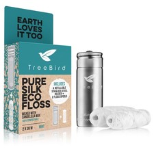 TreeBird Pure Silk Eco Floss Kit - Refillable Dispenser 3 Piece Set