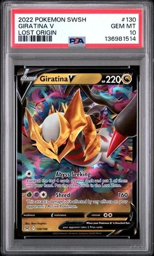 2022 POKEMON SWORD & SHIELD LOST ORIGIN #130 GIRATINA V PSA 10