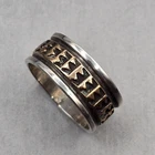 VTG Sterling Silver & 12K Gold Filled Wide Band Ring Size 14.25 Custom Engraved