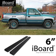 Running Board Step 6in Steel Black Fit Chevy GMC CK Pickup Regular Cab 88-98