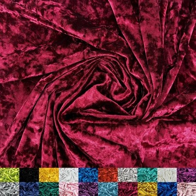 Stretch Crushed Velvet Fabric by The Yard - 60/62'' Wide Soft Velvety Fabric f...