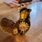 New ListingFenton Lenox Sunny The Little Amber Rooster Hand Painted Glass