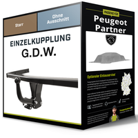 Starre AnhäNgerkupplung für Peugeot Partner 06.2018-Jetzt Typ K9 G.D.W. NEU AHK