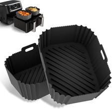 2PCS Non-Stick Silicone Air Fryer Accessories Liners Dishwasher Safe Baking Tray