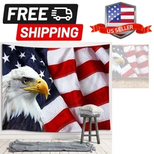 American Flag Tapestry,  Bald Eagle Stars and Stripes Flag Hippie Tapestry Wa...