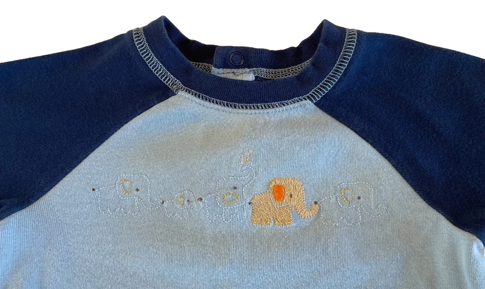 Mameluco de Colección 2006 Gymboree All Creatures Grande y Pequeño Elefante Bolsillos de Carga 3-6M Foto 2 de 4