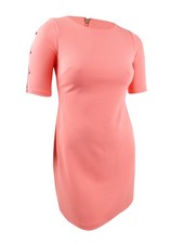 Tommy Hilfiger Women's Button-Sleeve Scuba Dress (10, Bloom)