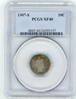 1907-S BARBER DIME PCGS XF40