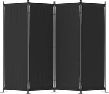 Morngardo Room Divider, Folding Privacy Screens, 88'W - 4 Panels, Black 