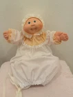 Vintage Cabbage Patch Doll Preemie Newborn Baby Girl Calico Gown Cap 1985