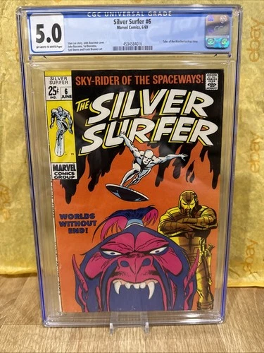 SILVER SURFER 6 CGC 5.0 DESIRABLE O/W - WHITE PAGES 1969 Graded Comic