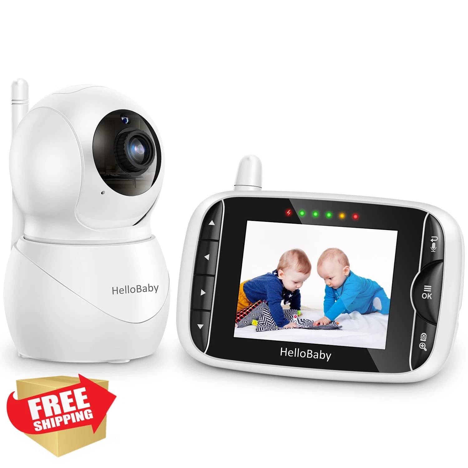 HelloBaby Monitor HB66pro Camera Audio No WiFi Night Vision Temp Lullaby VOX