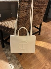 Telfar Medium White Shopping Bag Tote Logo w/...