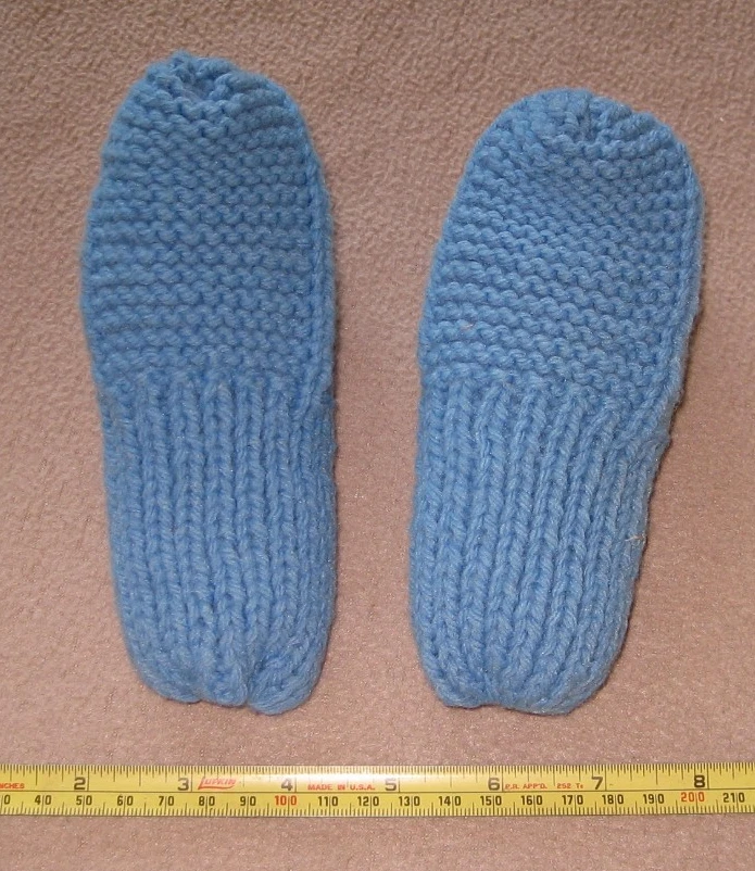 Handmade Crochet Baby Booties Blue Boy Pearl Color Button Decor - Image 2 of 3