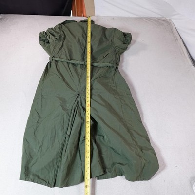 Vintage Army Field Coat Mens 32R Green Military Trench Overcoat
