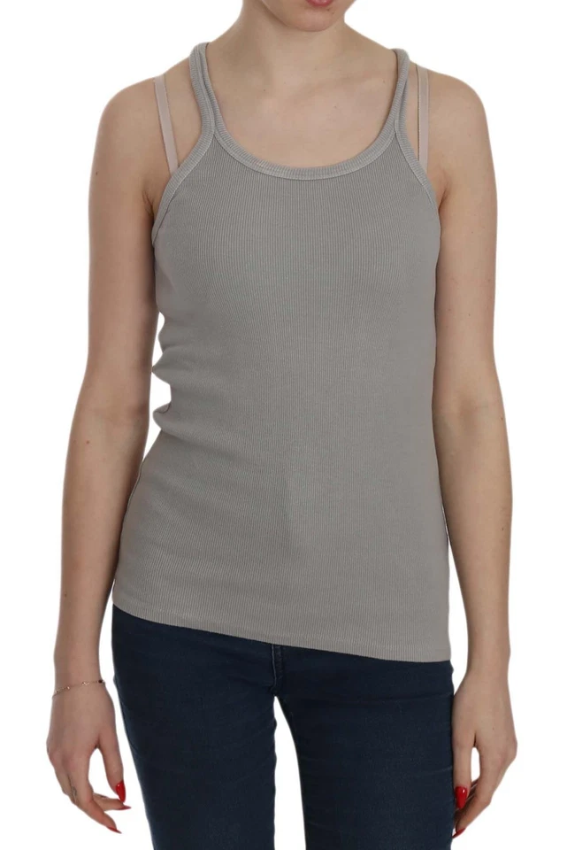 PINK MEMORIES Graues Ärmelloses Damen Shirt Mit Spaghettiträgern - Bild 1 von 4