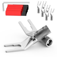 8pcs Rhodium Plated Y Spade Plug HiFi Audio Speaker Cable Connector  tool kits