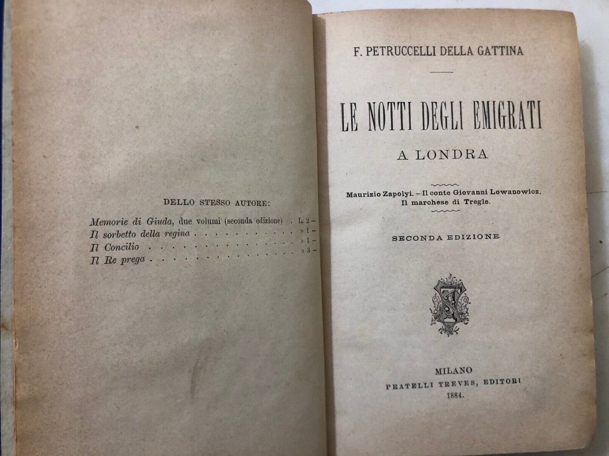Petruccelli della Gattina Rari antichi libri uniti insieme 1881
