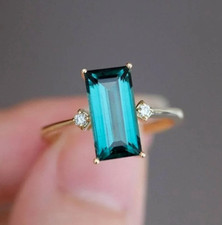 Teal Sapphire Ring Silver Ring Mother's Day gift Christmas birthday gift For Her