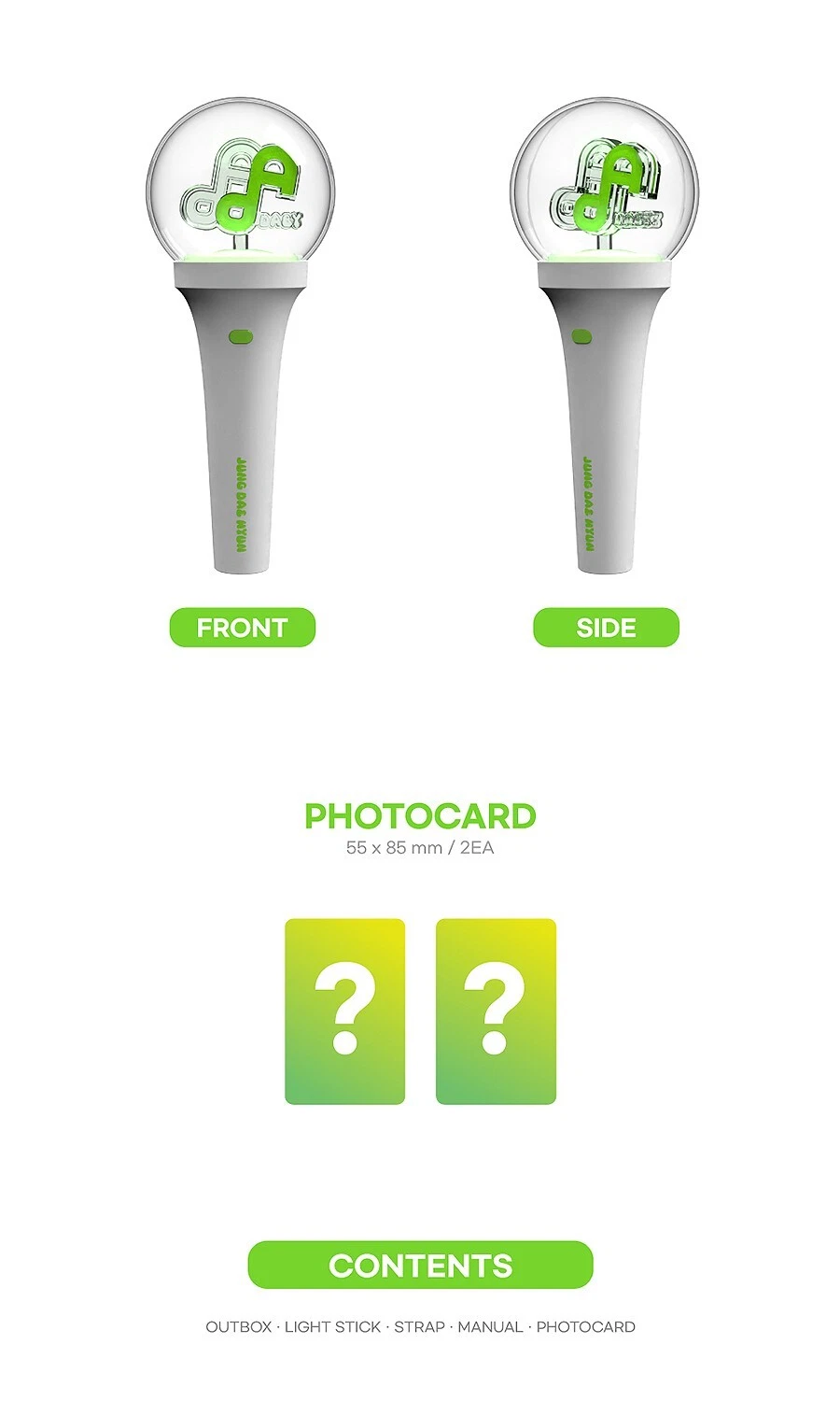 JUNG DAE HYUN OFFICIAL LIGHT STICK with Strap+2 Karte FANLIGHT MD