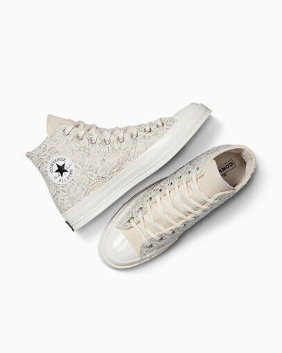 Converse Chuck 70 Romantic Lace Zapatillas Altas Plata/Ecru - Imagen 3 de 4