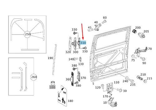 NEW MERCEDES-BENZ VITO/MIXTO FURGON W639 RIGHT SLIDING DOOR GUIDE A6397580227 - Picture 10 of 11