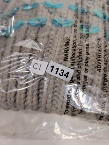 North Face Mint Gray Blue Beanie Hat With Pom Youth M - Picture 11 of 11