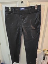 Old Navy Pixie Mid Rise Metallic Black Pants. Size 6