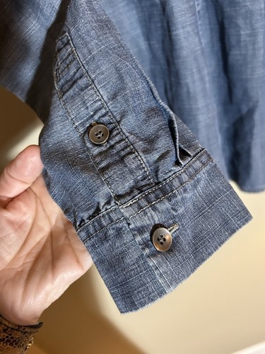 J. Jill long sleeve button-down tinsel Shirt Denim Small - Picture 4 of 5