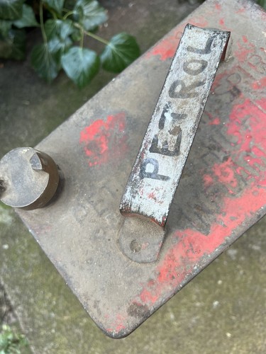 UNRESTORED Vintage Petrol Fuel Can Brass Lid Cap Garage Prop Classic Motor Car - Picture 4 of 7