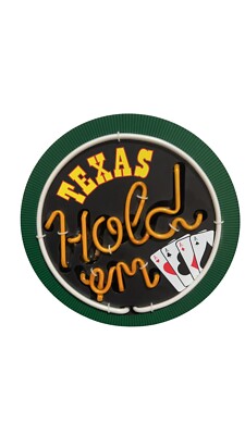 TEXAS HOLD EM  STANDING SIGN NEON LIGHT UP