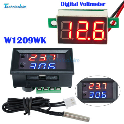 W1209WK LED Temperature Control Sensor Red LED Panel 3-Digital Voltage Meter