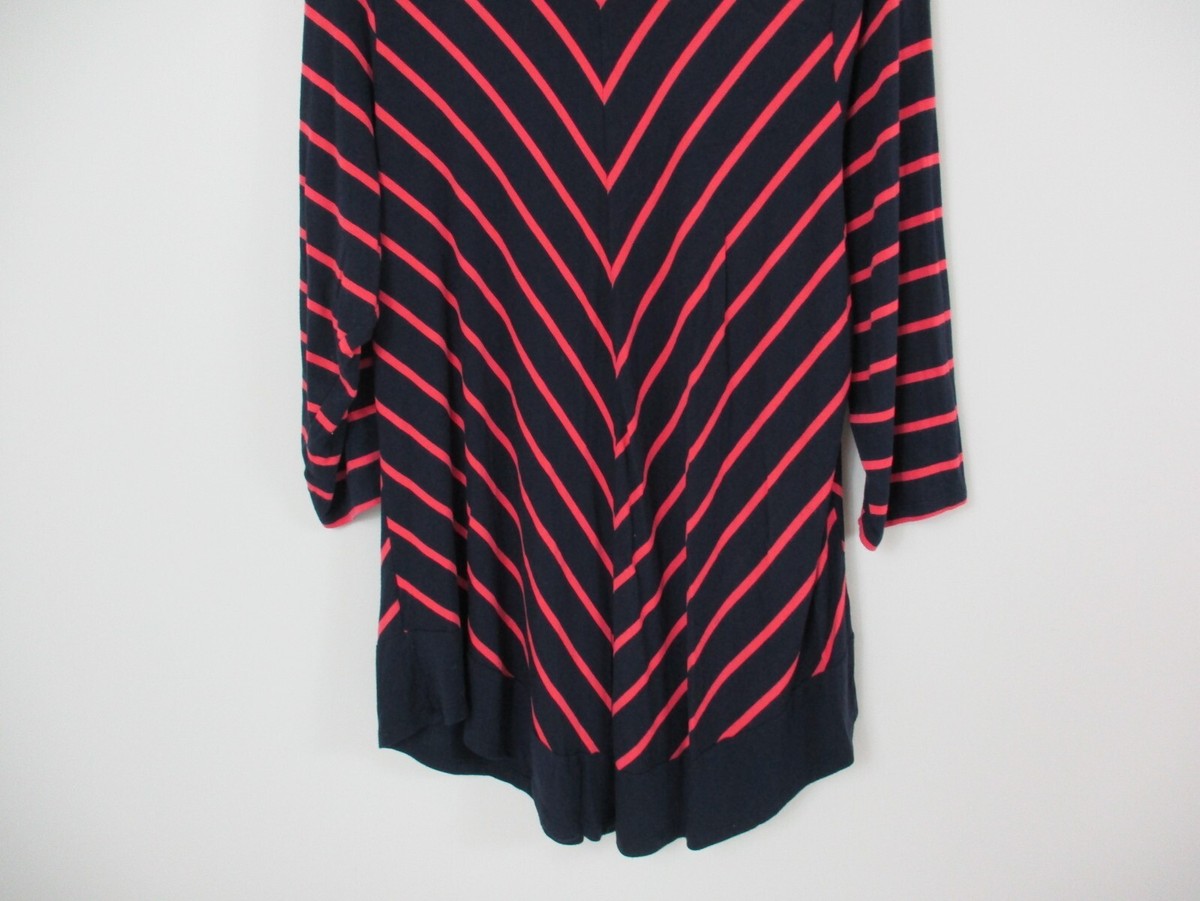 Tunique Femme Croft & Barrow Rayée Rose - Taille XL - Manches Longues - Occasion Très Bon état