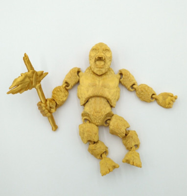 KING KONG Figure W/Axe Articulated Flexi GOLD 5'' 3D Printed Figure