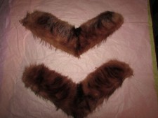 VINTAGE MINK COLLAR PIECES FOR COAT/JACKET OR SEWING OR CRAFTS 13" x 7" Set of 2