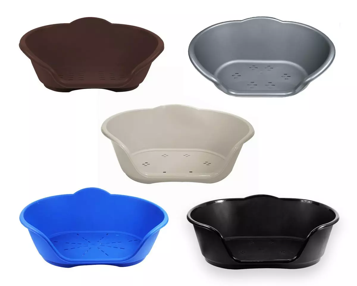 Molded plastic store dog beds
