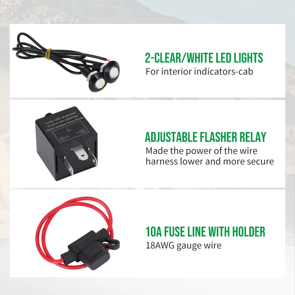 Kit intermitente USB señal de giro legal para calle para Polaris Ranger 500 570 900 1000 xp Foto 4 de 4