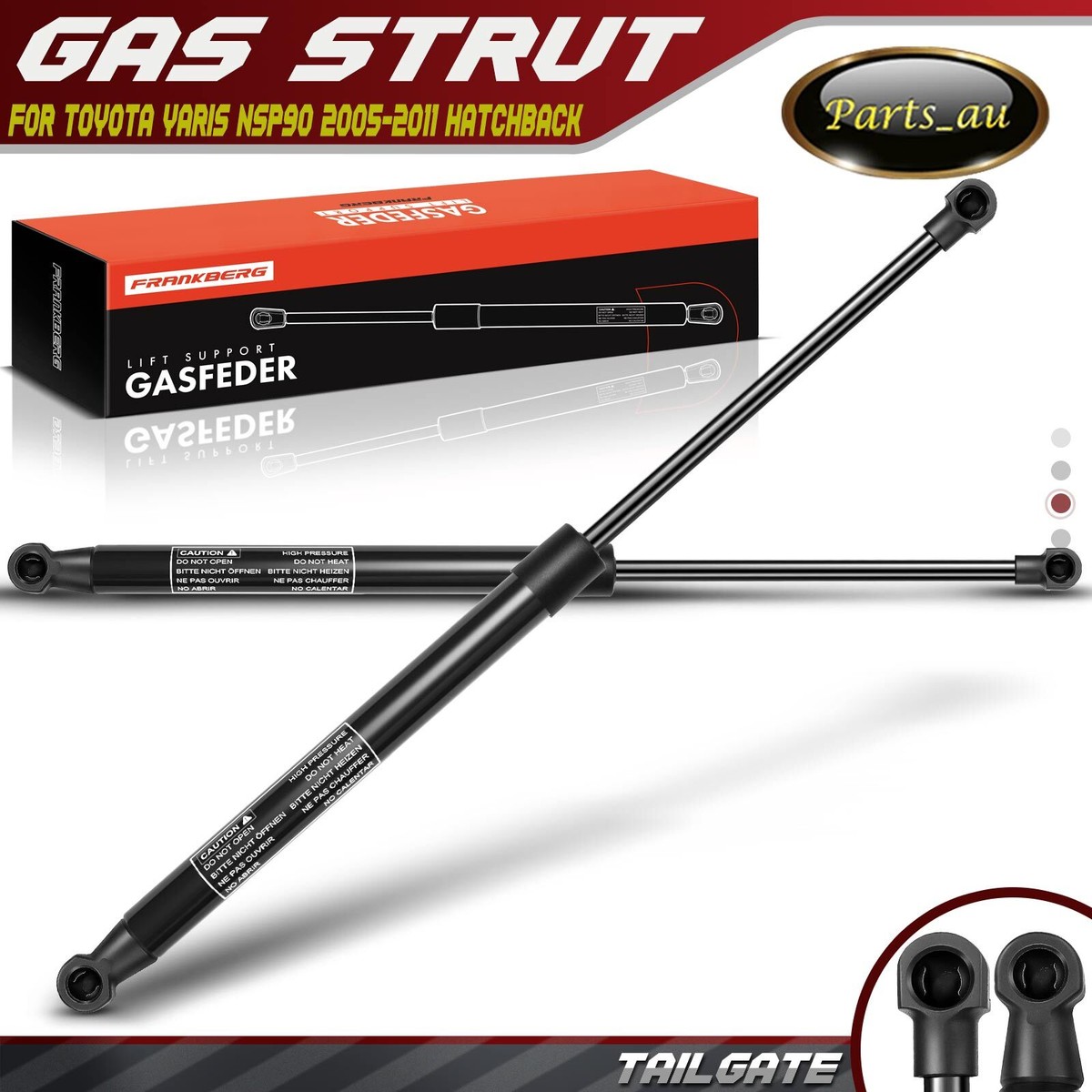 2-Piece Gas Spring Struts For Toyota Yaris P1 (SCP1) Tailgate/Trunk - VEGO 6896059066