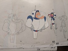 PANTERA ROSA VINTAGE PRODUCCIÓN ORIGINAL ANIMADA 1 CEL + 2 DIBUJOS 11" X 13"