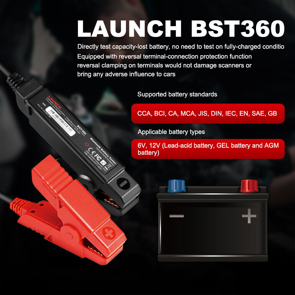 6V&12V LAUNCH BST-360 Battery Tester Detection Bluetooth Work for X-431 Scanners