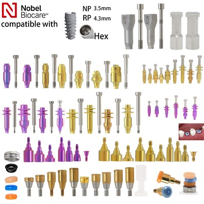 #ad #ad US Nobel Biocare Hex Implant for NP RP Healing locator Abutment Analog Scan Body $566.71